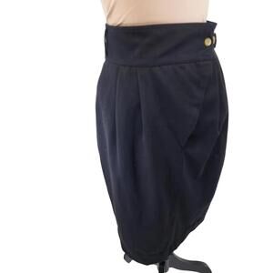 Adele Palmer. Vintage Black 100% Wool Knee Length Skirt. Size: 10